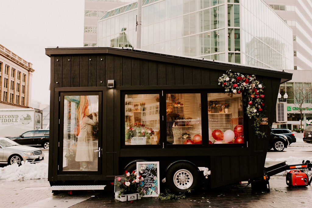 A Valentine's Pop-Up Market Vendor at Dewy Square on The Greenway in Boston, Massachusetts