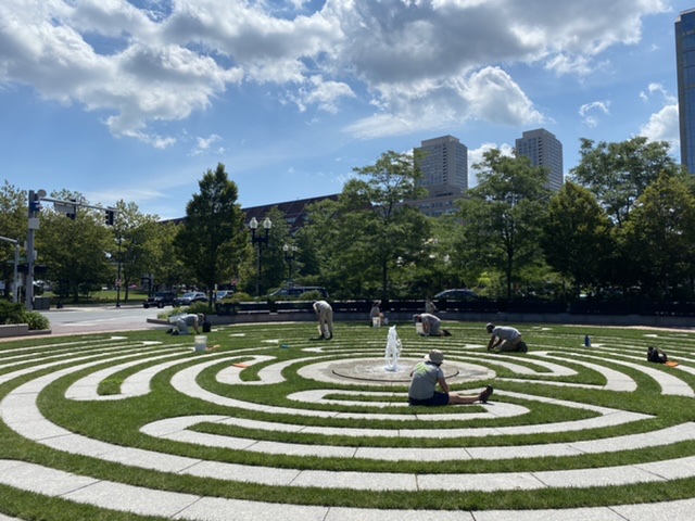 Celebrate Public Art! Abstract Sculpture & Participate in World Labyrinth Day: Walk as One at 1pm in Peace & Harmony